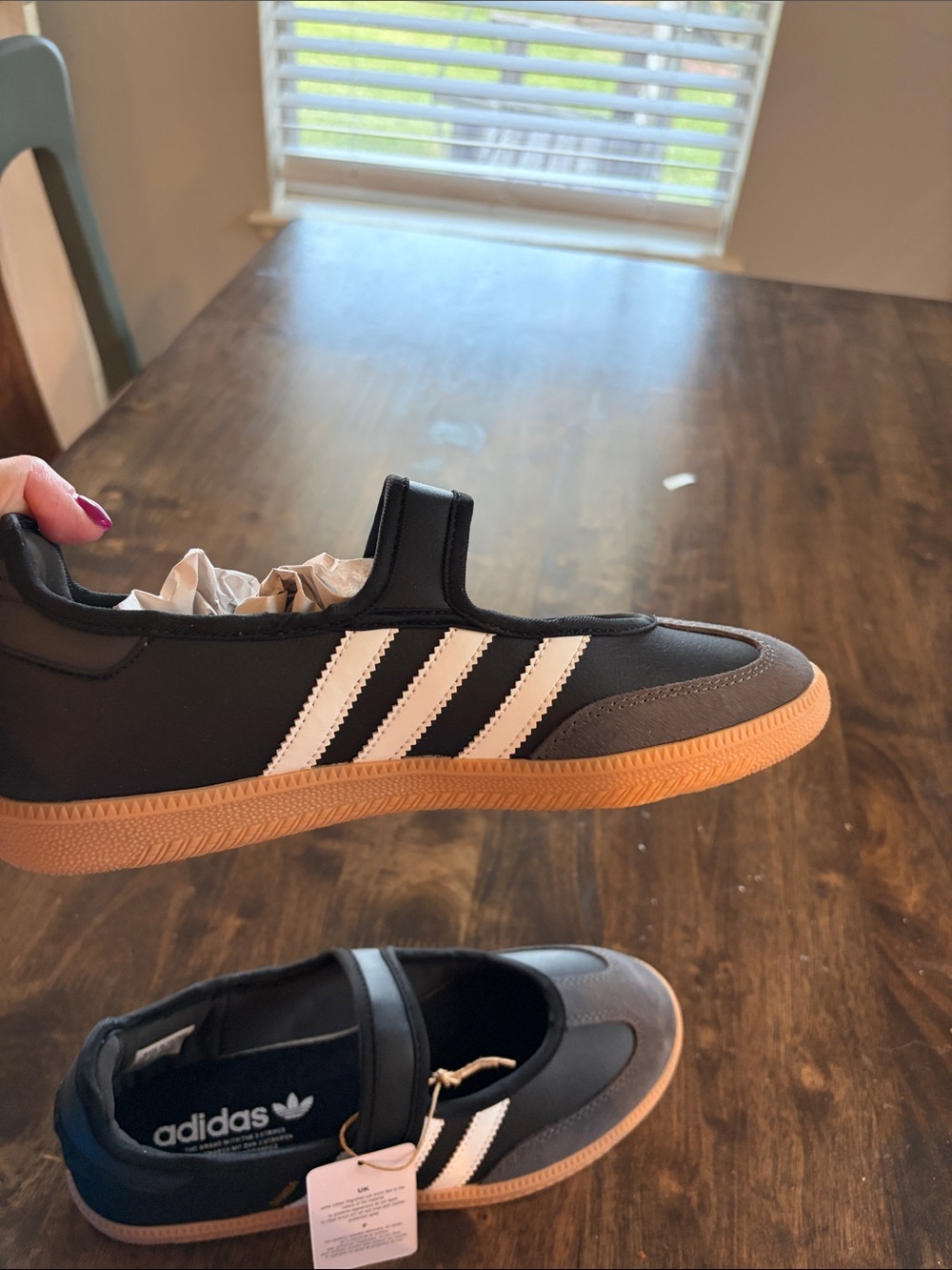 adidas Samba Black White Gum Sole Mary Jane Athletic Shoe - Picture 8 of 13